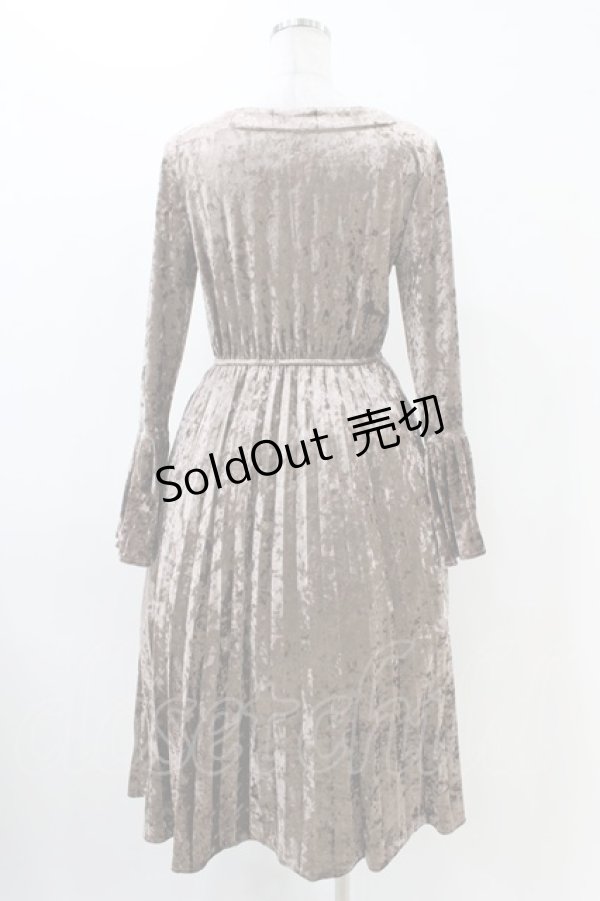 画像2: MARBLE / アンティークブローチ付きベルスリーブワンピース  スモーキーベージュ H-25-12-09-1034-GO-OP-KB-ZH (2)