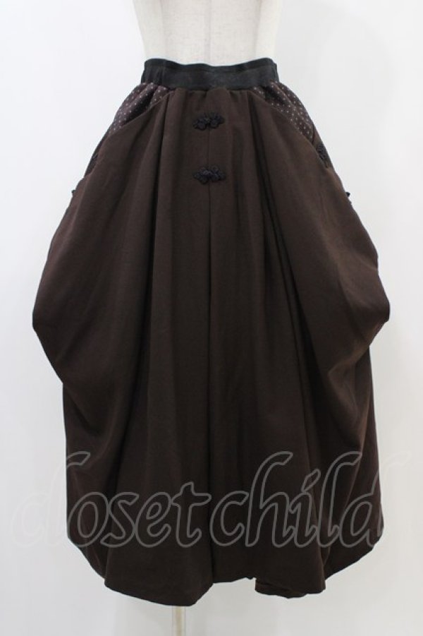 画像1: Qutie Frash / 袴ロングスカート  茶 H-25-12-09-1036-QU-SK-KB-ZH (1)