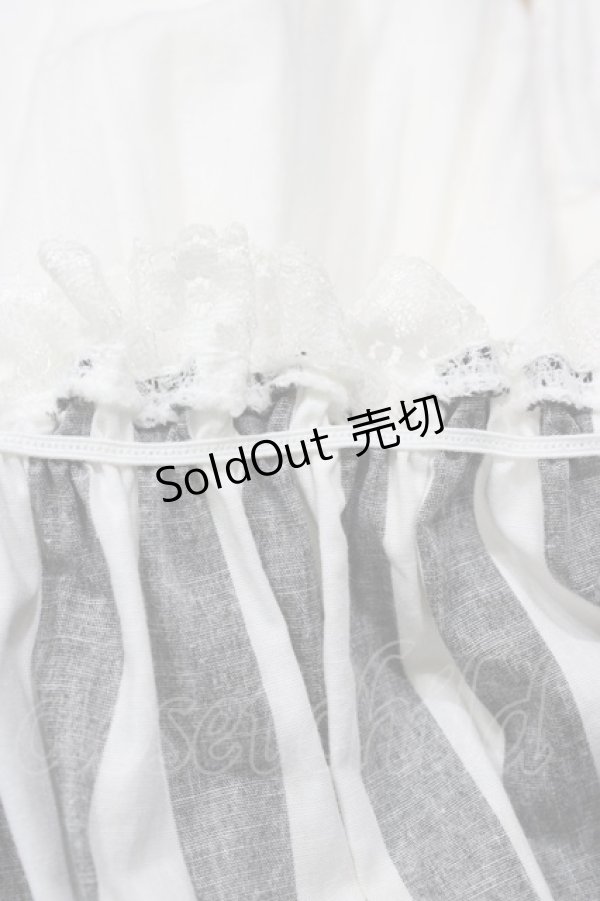 画像4: Dangerous nude / ストライプ切替ガーゼワンピース  アイボリー H-25-12-09-1038-PU-OP-KB-ZH (4)