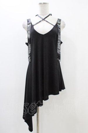 画像: Qutie Frash / 肩ベルトアシメチュニック  黒 H-25-12-09-1041-QU-TO-KB-ZH