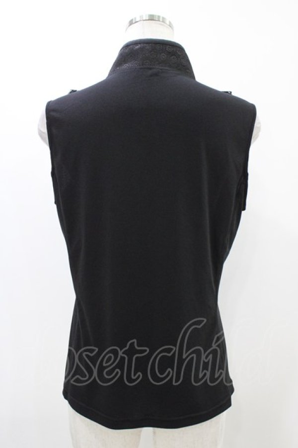 画像2: Qutie Frash / チャイナノースリーブトップス  黒 H-25-12-09-1042-QU-TO-KB-ZT262 (2)