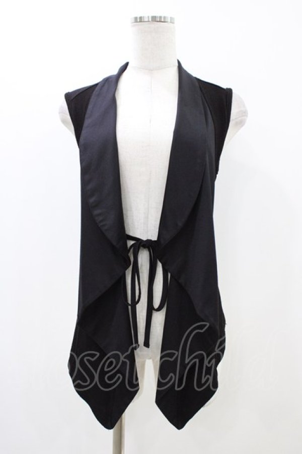 画像1: Qutie Frash / バックベルトジレ  黒×赤 H-25-12-09-1043-QU-TO-KB-ZT262 (1)