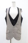 画像1: GADGET GROW / レイヤード風ベスト  黒×グレージュ H-25-12-09-1044-GO-TO-KB-ZH (1)
