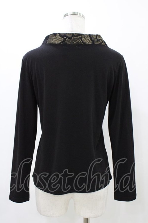 画像2: Qutie Frash / 着物衿トップス  黒×ゴールド H-25-12-09-1046-QU-TO-KB-ZH (2)