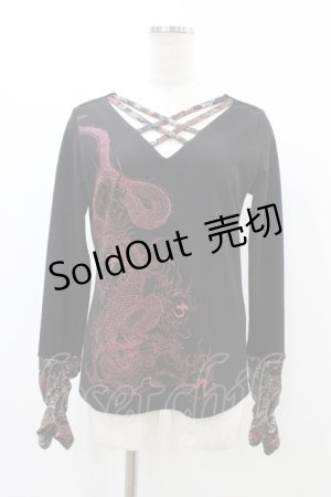 画像: Qutie Frash / クロスインナーT  黒×赤 H-25-12-09-1047-QU-TO-KB-ZH