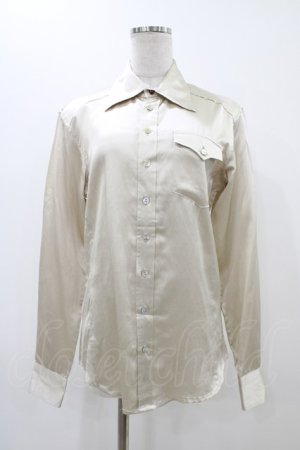 画像: GADGET GROW / サテンロングスリーブブラウス  ベージュ H-25-12-09-1051-GO-BL-KB-ZH