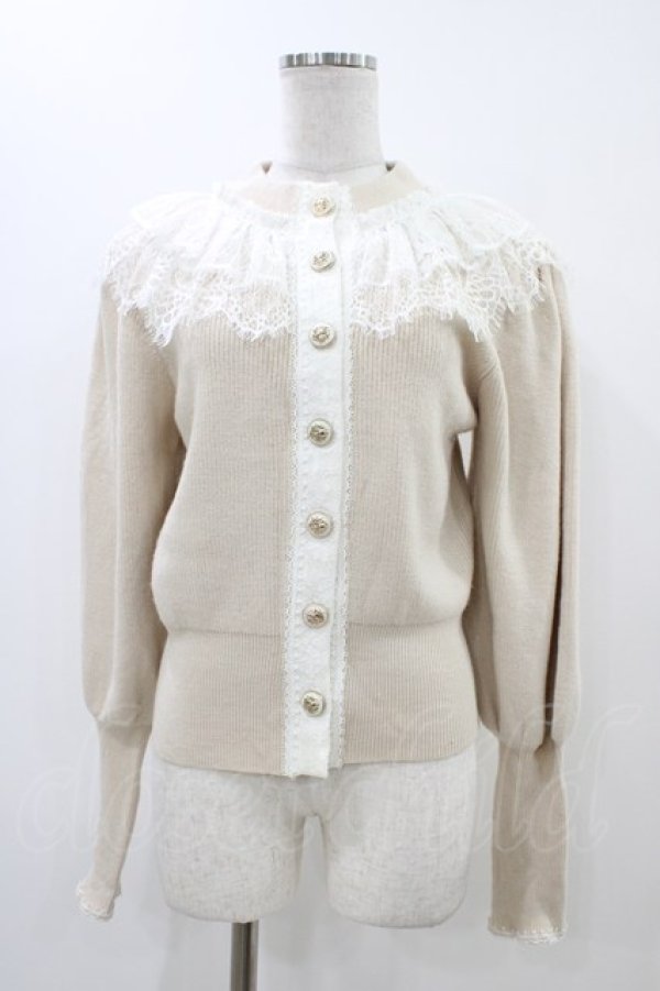 画像1: MR corset / レースニットカーディガン  ベージュ H-25-12-09-1053-PU-TO-KB-ZH (1)