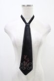 画像1: Ozz Croce / ベロア刺繍ネクタイ  黒 H-25-12-09-1009-OO-ZA-KB-ZH (1)