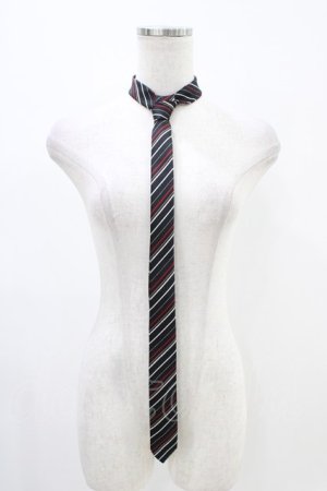 画像: PEACE NOW / レジメンタルストライプネクタイ  ブラック/レッド H-25-12-09-1010-PU-ZA-NS-ZH