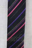 画像2: PEACE NOW / レジメンタルストライプネクタイ  ブラック/ピンク H-25-12-09-1011-PU-ZA-NS-ZH (2)