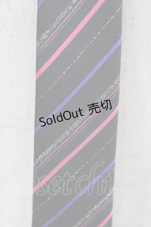 画像2: PEACE NOW / レジメンタルストライプネクタイ  ブラック/ピンク H-25-12-09-1011-PU-ZA-NS-ZH (2)