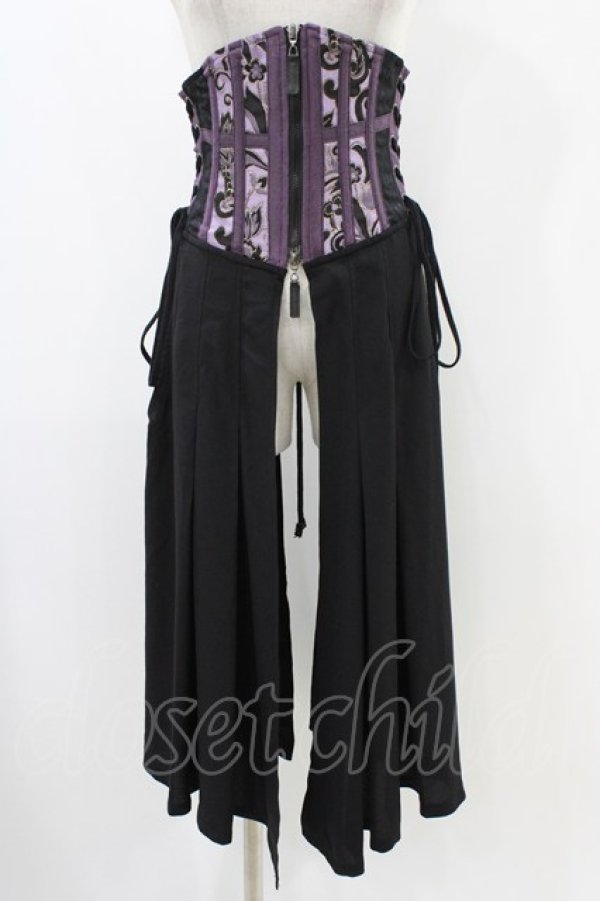 画像1: Qutie Frash / ロングオーバーコルセット  黒×紫 H-25-12-09-1013-QU-ZA-KB-ZH (1)