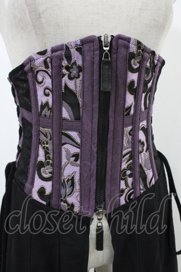 画像4: Qutie Frash / ロングオーバーコルセット  黒×紫 H-25-12-09-1013-QU-ZA-KB-ZH (4)