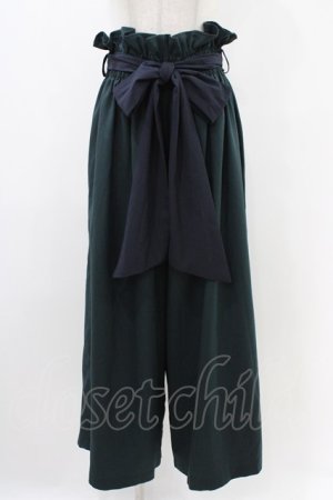 画像: Qutie Frash / ハイウエストワイドパンツ  グリーン H-25-12-09-1016-QU-PA-KB-ZH