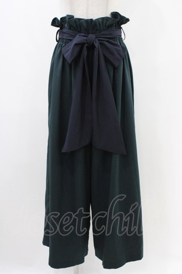画像1: Qutie Frash / ハイウエストワイドパンツ  グリーン H-25-12-09-1016-QU-PA-KB-ZH (1)