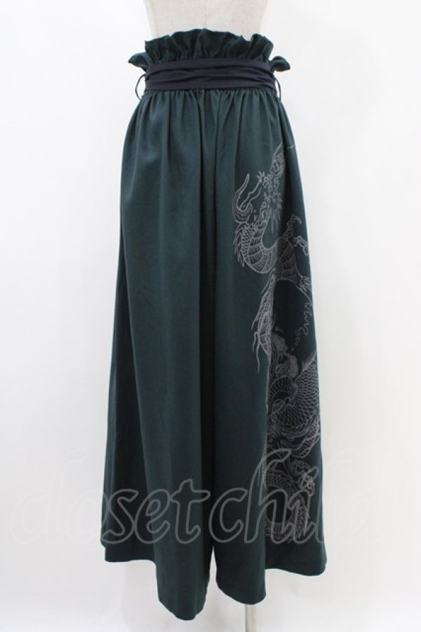 画像2: Qutie Frash / ハイウエストワイドパンツ  グリーン H-25-12-09-1016-QU-PA-KB-ZH (2)