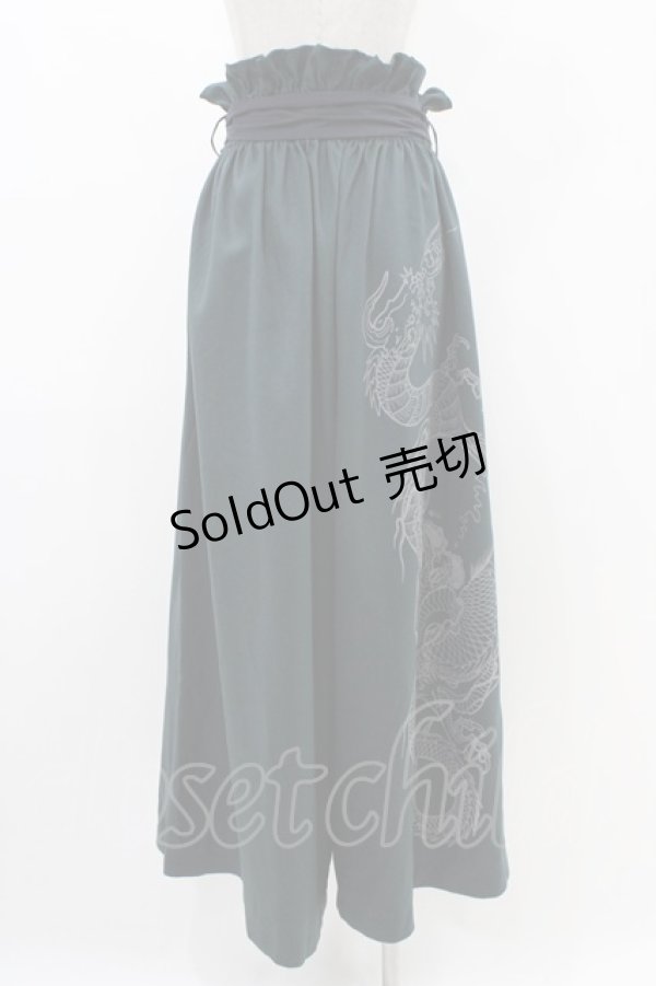 画像2: Qutie Frash / ハイウエストワイドパンツ  グリーン H-25-12-09-1016-QU-PA-KB-ZH (2)