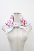 画像1: MILK / Patch girlスカーフ  サックスベース×ビビットピンク H-25-12-09-1002-ML-ZA-KB-ZH (1)