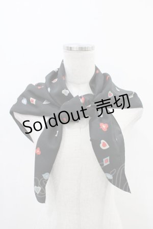 画像: Jane Marple Dans Le Salon / Playing cardsスカーフ  ブラック H-25-12-09-1003-JM-ZA-KB-ZH