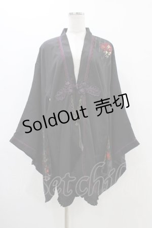 画像: Ozz oneste / 着物風羽織  黒 H-25-12-09-1025-OO-JA-KB-ZH