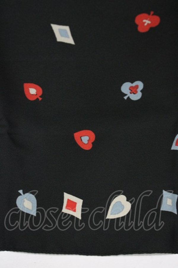 画像2: Jane Marple Dans Le Salon / Playing cardsスカーフ  ブラック H-25-12-09-1003-JM-ZA-KB-ZH (2)