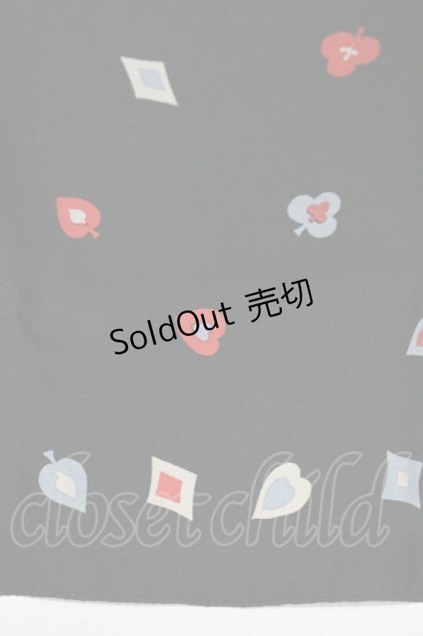 画像2: Jane Marple Dans Le Salon / Playing cardsスカーフ  ブラック H-25-12-09-1003-JM-ZA-KB-ZH (2)