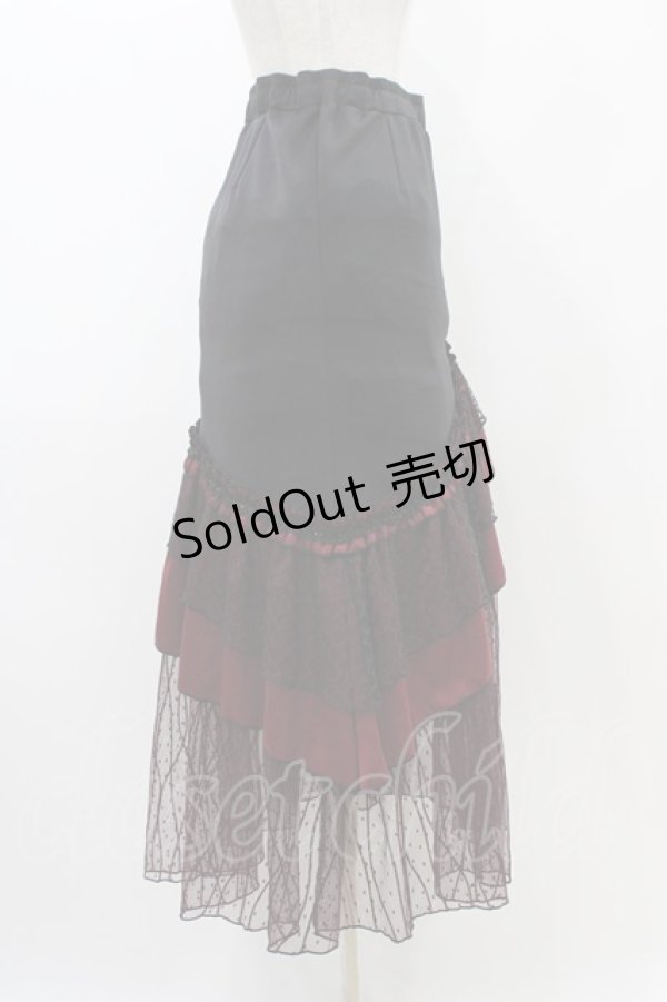 画像3: Qutie Frash / マーメイドロングスカート  黒×赤 H-25-12-09-1029-QU-SK-KB-ZH (3)