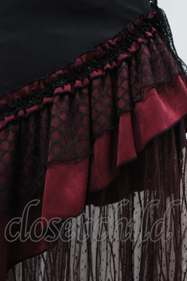 画像4: Qutie Frash / マーメイドロングスカート  黒×赤 H-25-12-09-1029-QU-SK-KB-ZH (4)