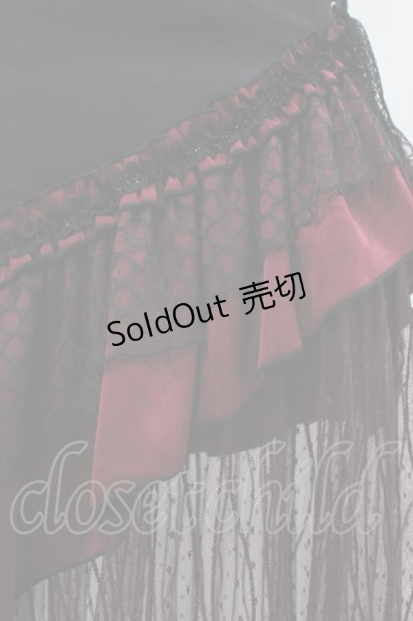 画像4: Qutie Frash / マーメイドロングスカート  黒×赤 H-25-12-09-1029-QU-SK-KB-ZH (4)