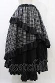 画像1: Qutie Frash / タータンチェックフリルロングスカート  ブラック H-25-12-09-1031-QU-SK-KB-ZH (1)