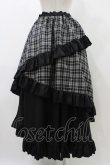 画像2: Qutie Frash / タータンチェックフリルロングスカート  ブラック H-25-12-09-1031-QU-SK-KB-ZH (2)