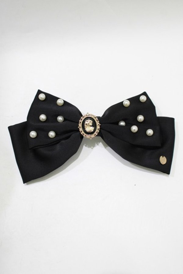 画像2: m petit by misako / AM*NIPLバレッタ  ブラック H-25-12-09-060-LO-AC-NS-ZH (2)