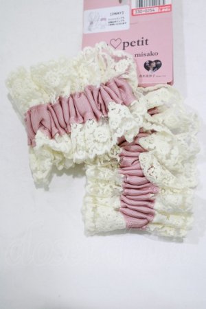 画像: m petit by misako / AMフリル2Pシュシュ  ピンク H-25-12-09-073-LO-ZA-NS-ZH