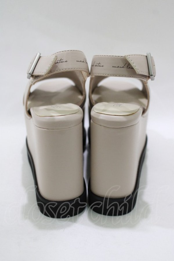 画像3: EATME / ロゴクロスウェッジサンダル S ベージュ H-25-12-09-082-LO-SH-NS-ZH (3)