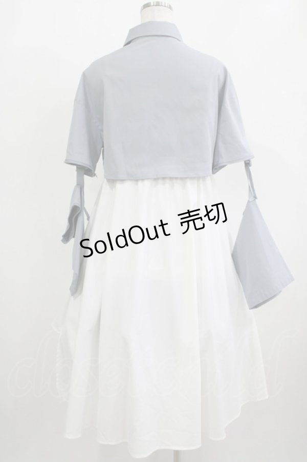 画像3: 森女部落（海外ロリータブランド） / セパレートシャツ付きジャンパースカート L グレー/オフ H-25-12-09-007-PU-OP-NS-ZH (3)