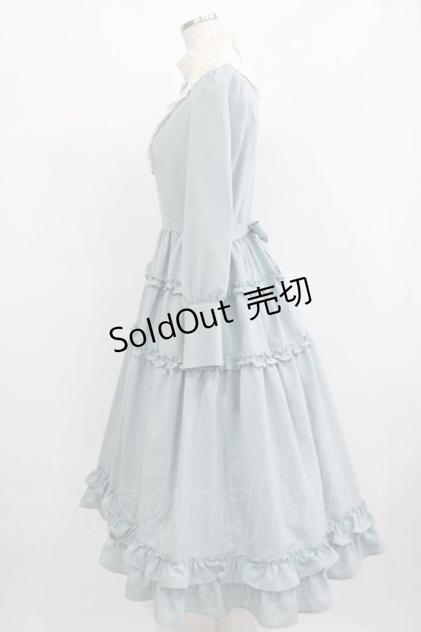 画像2: Innocent World / 大人アリススタンドカラーワンピース M グレイッシュサックス×生成/Grayish sax×Beige H-25-12-09-008-IW-OP-NS-ZH (2)