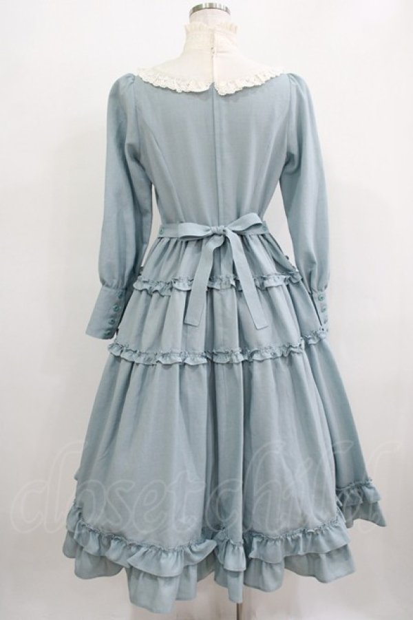 画像3: Innocent World / 大人アリススタンドカラーワンピース M グレイッシュサックス×生成/Grayish sax×Beige H-25-12-09-008-IW-OP-NS-ZH (3)