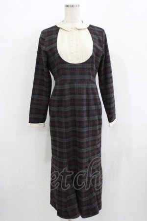 画像: an another angelus / オーバルヨーク切替マーメイドチェックワンピース Free GRAY×PU H-25-12-09-021-CA-OP-NS-ZH
