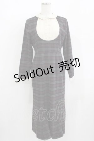 画像: an another angelus / オーバルヨーク切替マーメイドチェックワンピース Free GRAY×PU H-25-12-09-021-CA-OP-NS-ZH