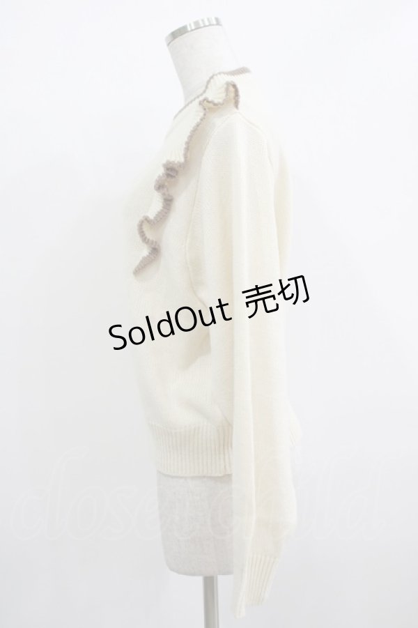 画像2: Fi.n.t / ショルダーフリルニットプルオーバー Free OFF×BR H-25-12-09-022-CA-TO-NS-ZH (2)