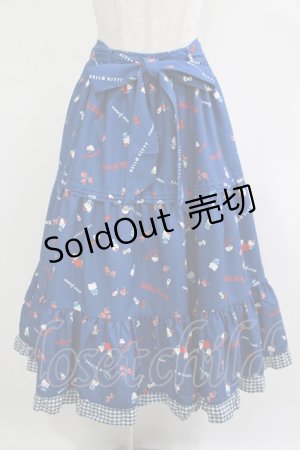 画像: axes femme / ハローキティプリントスカート Free ブルー H-25-12-10-022-AX-SK-NS-ZH