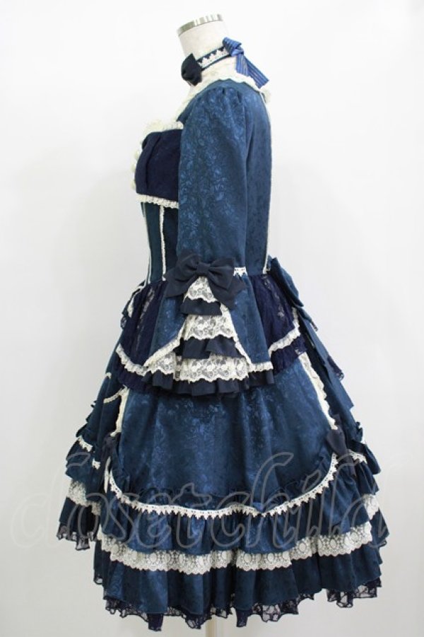 画像2: Angelic Pretty / ローズガーデンプリンセスワンピース free 紺 H-25-12-10-002-AP-OP-NS-ZH (2)