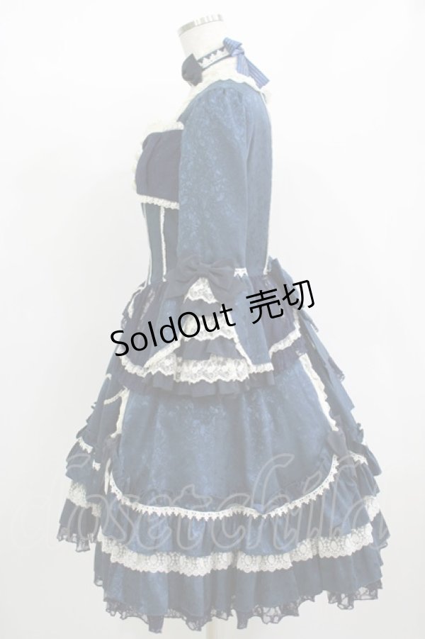 画像2: Angelic Pretty / ローズガーデンプリンセスワンピース free 紺 H-25-12-10-002-AP-OP-NS-ZH (2)