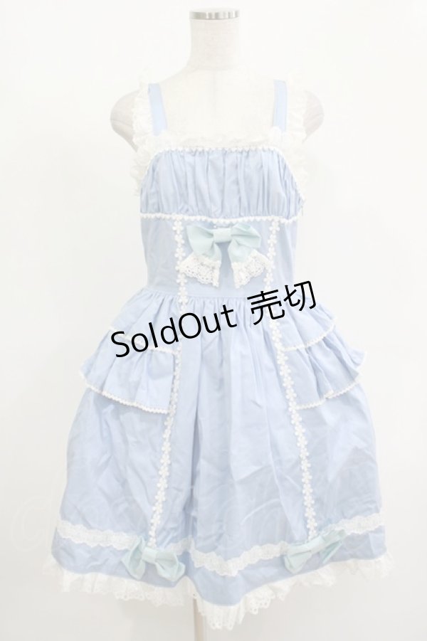 画像1: BABY,THE STARS SHINE BRIGHT / BABY RIBBONジャンパースカート Free サックス H-25-12-10-026-BA-OP-NS-ZH (1)