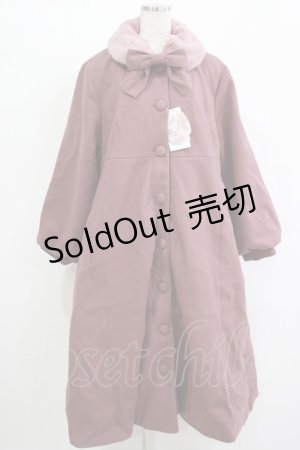 画像: m petit by misako / AM*リボンコート 3L ピンク H-25-12-10-027-LO-CO-NS-ZH