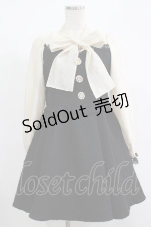 画像: Rojita / ビジュボウタイリボンツイードワンピース Free ブラック/ベージュ H-25-12-10-029-LO-OP-NS-ZH