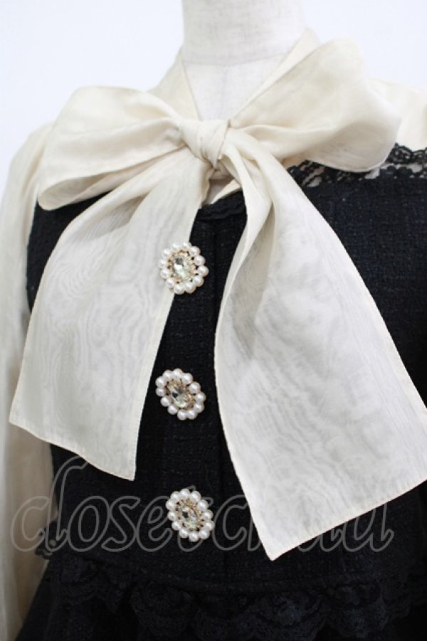 画像4: Rojita / ビジュボウタイリボンツイードワンピース Free ブラック/ベージュ H-25-12-10-029-LO-OP-NS-ZH (4)