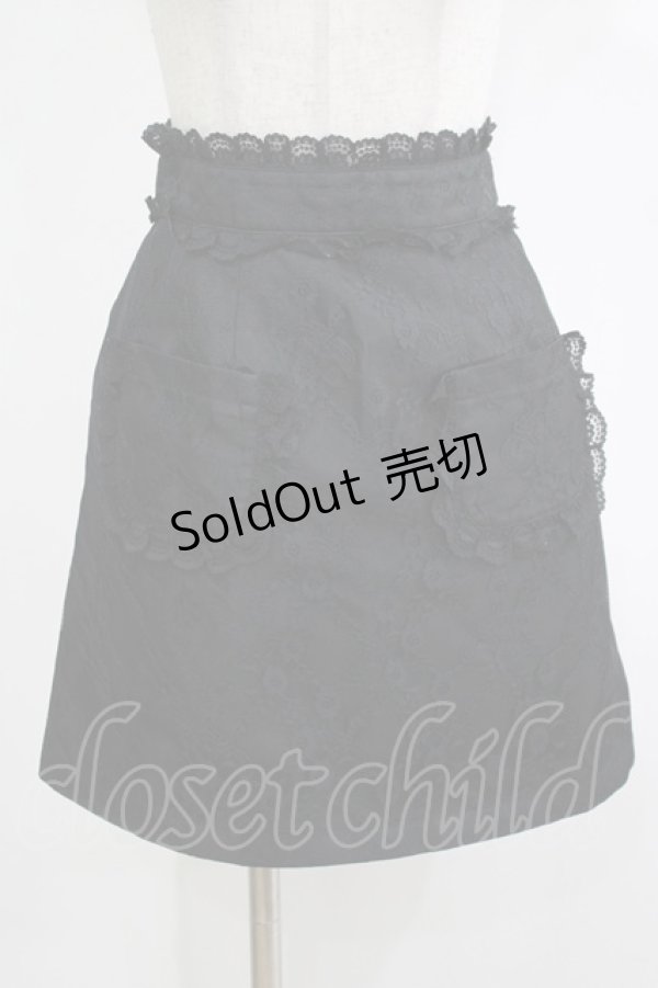 画像1: Ank Rouge / レーススカート M ブラック H-25-12-10-034-CA-SK-NS-ZH (1)