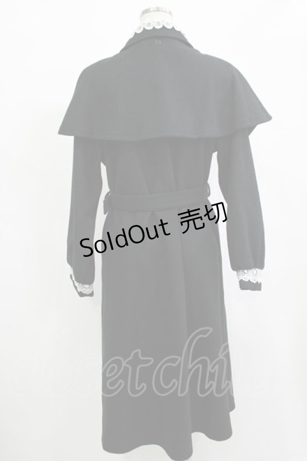 画像3: melume / maki/レース襟2wayケープコート M ブラック H-25-12-10-035-GO-CO-NS-ZH (3)