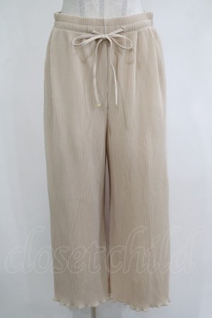 画像: axes femme / カット素材プリーツパンツ M ベージュ H-25-12-10-038-AX-PA-NS-ZH